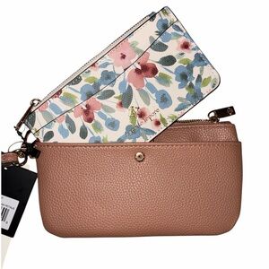 Nanette Lepore Livvya Wristlet with Removable Organizer Mocha Mousse/Sugar Petal